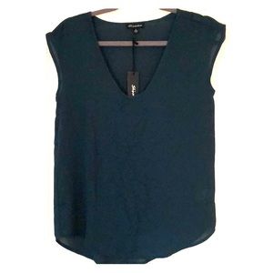 Shinestar polyester top, Forest Green, size small